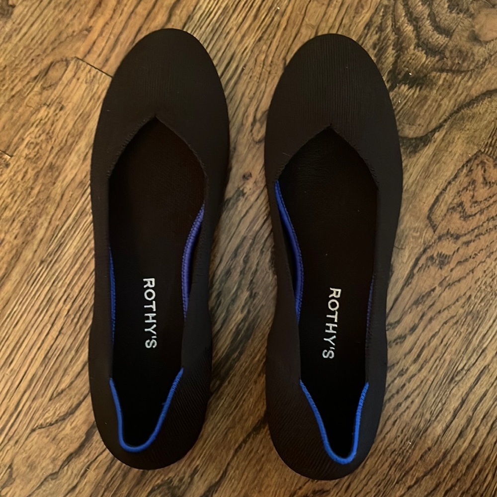Rothy’s “The Flat” in Black Solid, Rounded Toe, Women’s Size 12